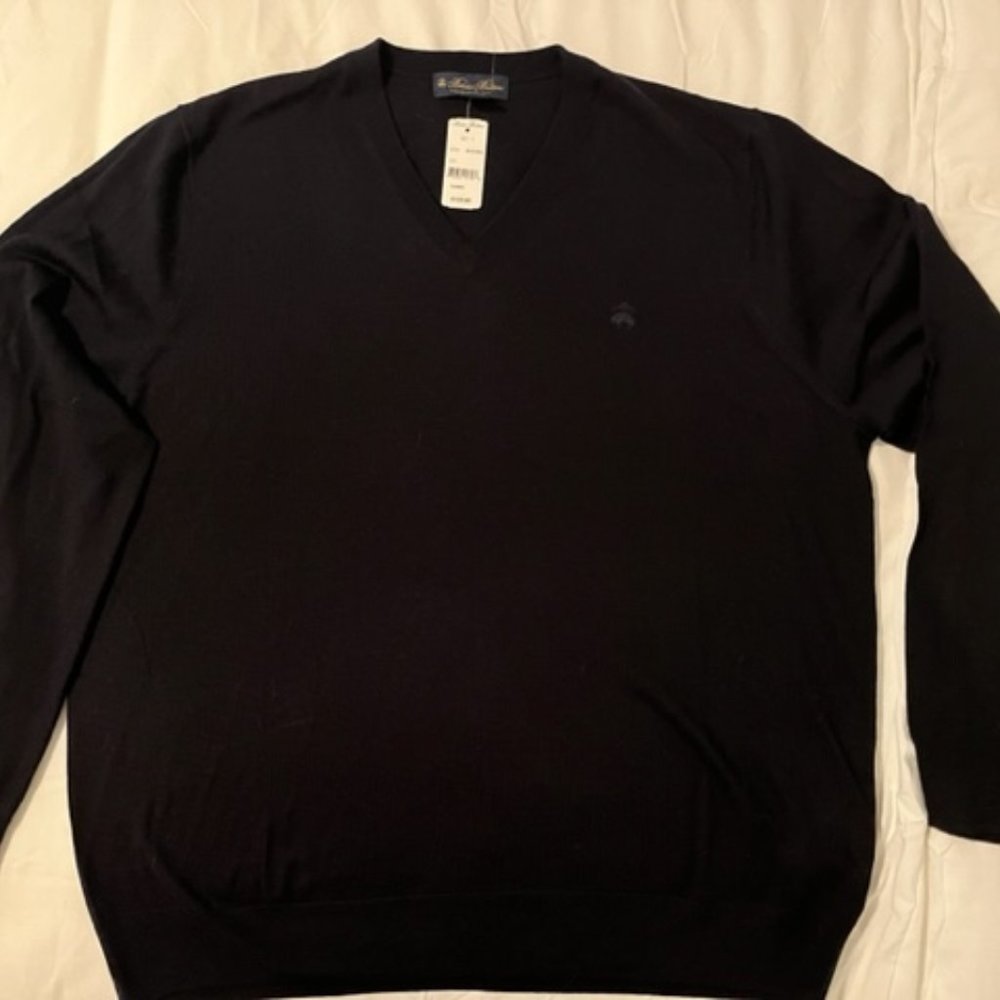 Beautiful Brooks Brothers Merino Wool Sweater Dark Navy Men's XL